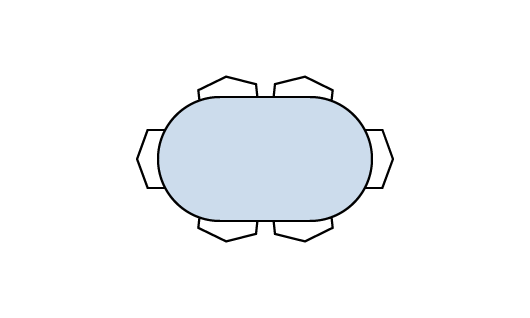 Table avec dessus de verre clair - TDGL-290